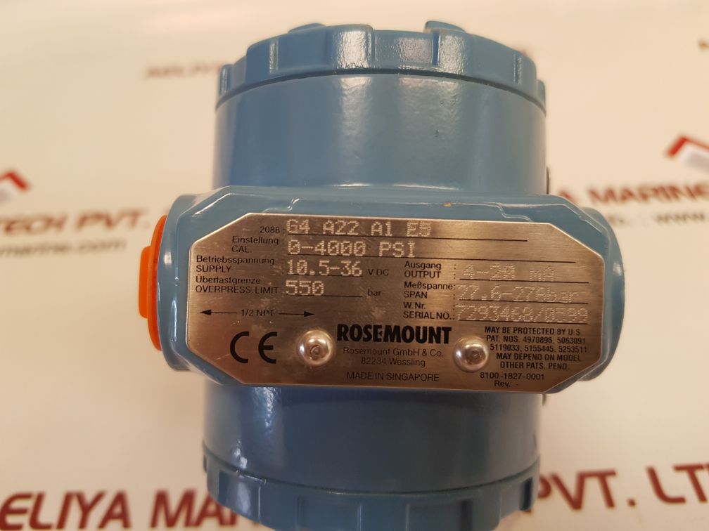 Rosemount 2088g4a22a1e5 gauge pressure transmitter 0-4000 psi - Image 5