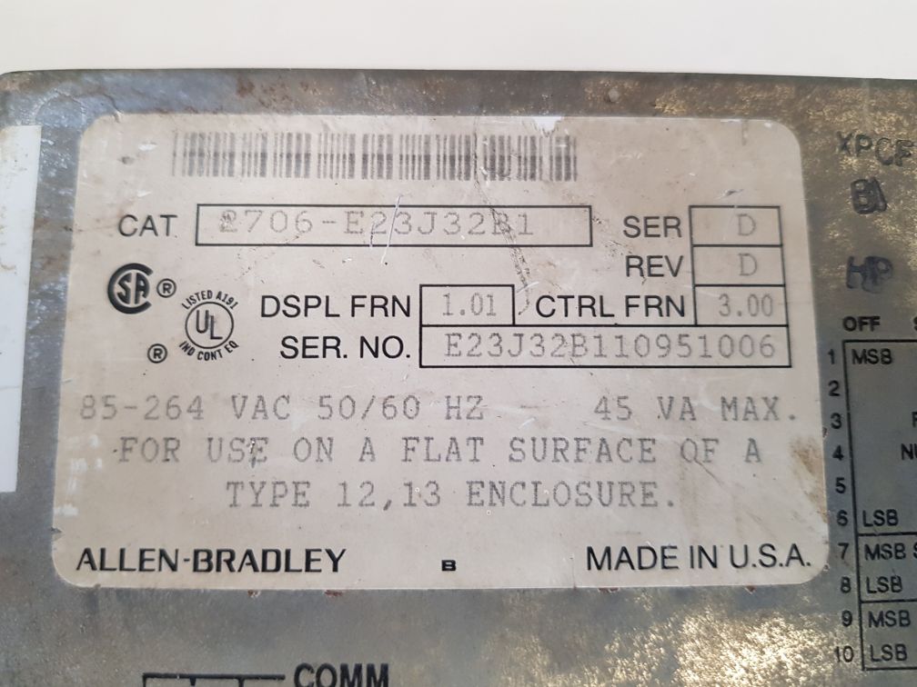 Allen-bradley 2706-e23j32b1 dataliner operator interface - Image 6