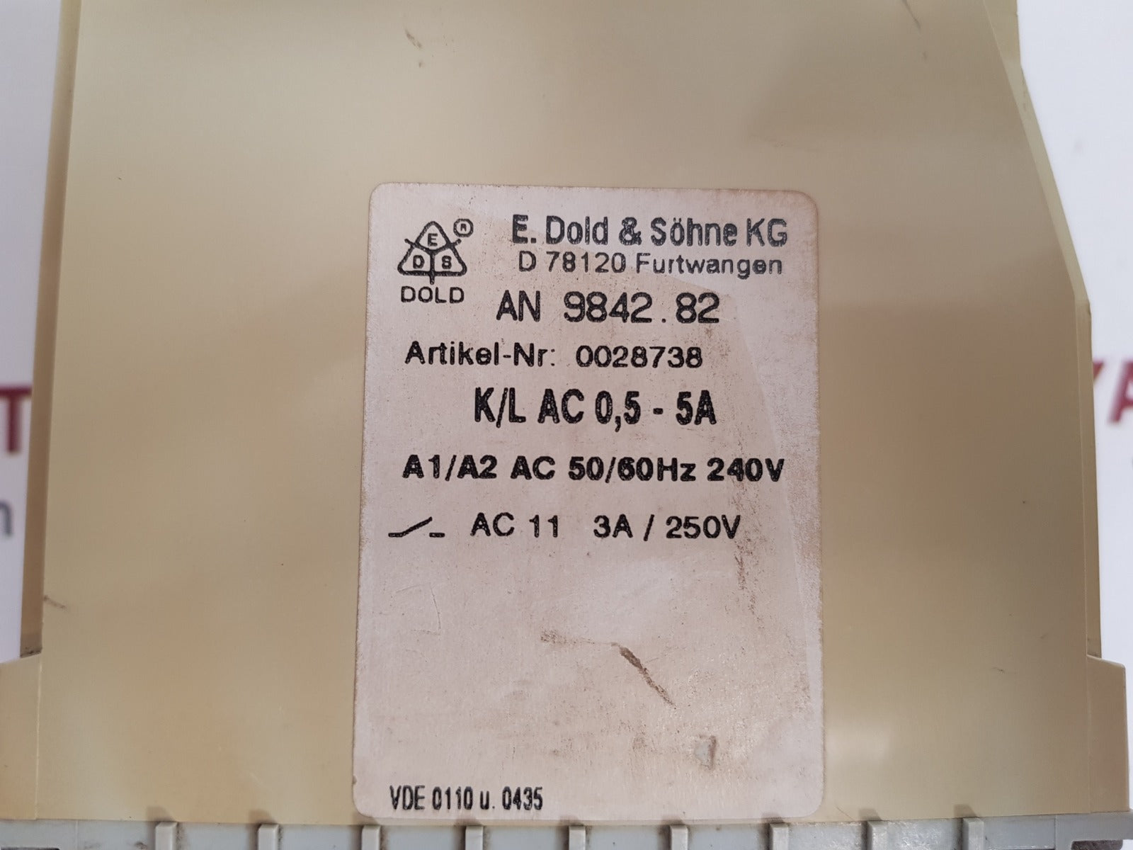 E.Dold & Sohne An 9842.82 Insulation Monitor Voltage Relay - Image 6