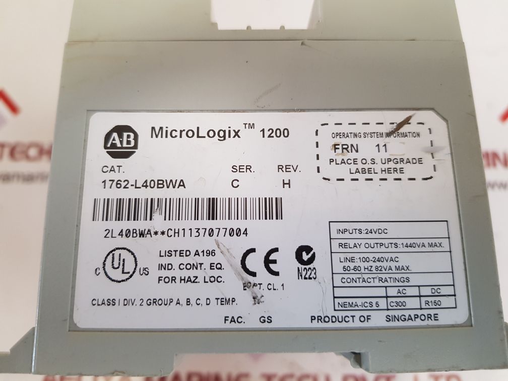 Allen-bradley 1762-l40bwa ser.c micrologix 1200 controller rev.h - Image 7