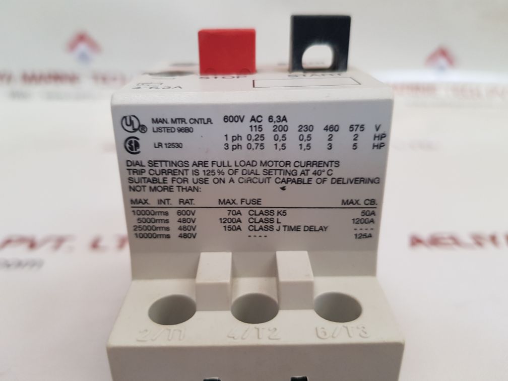 General Electric Sfkoi Manual Motor Starter 600V Ac 6,3A - Image 8