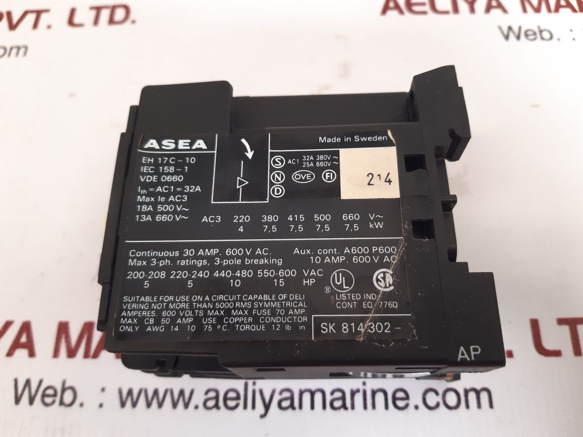Asea eh 17c-10 aux. contactor - Image 7