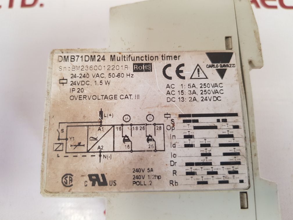 Carlo Gavazzi Dmb71Dm24 Multifunction Timer 24-240 Vac 50-60Hz Ip 20 - Image 8