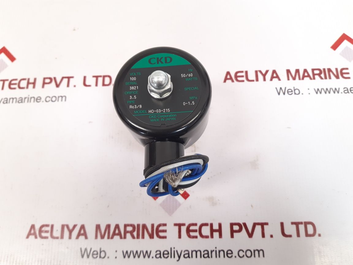 Ckd Ho-03-215 Solenoid Valve Burn.0101.017 100 Volts 0-1.5 Mpa - Image 3
