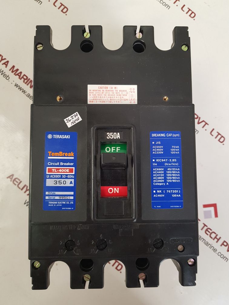 Terasaki tl-400e 3-pole circuit breaker 350a - Image 8