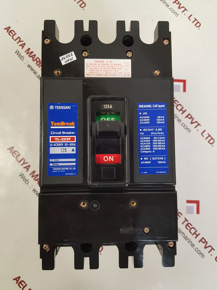 Terasaki Tl-225F Tembreak Circuit Breaker 125A 690V Ac 3-pole - Image 7