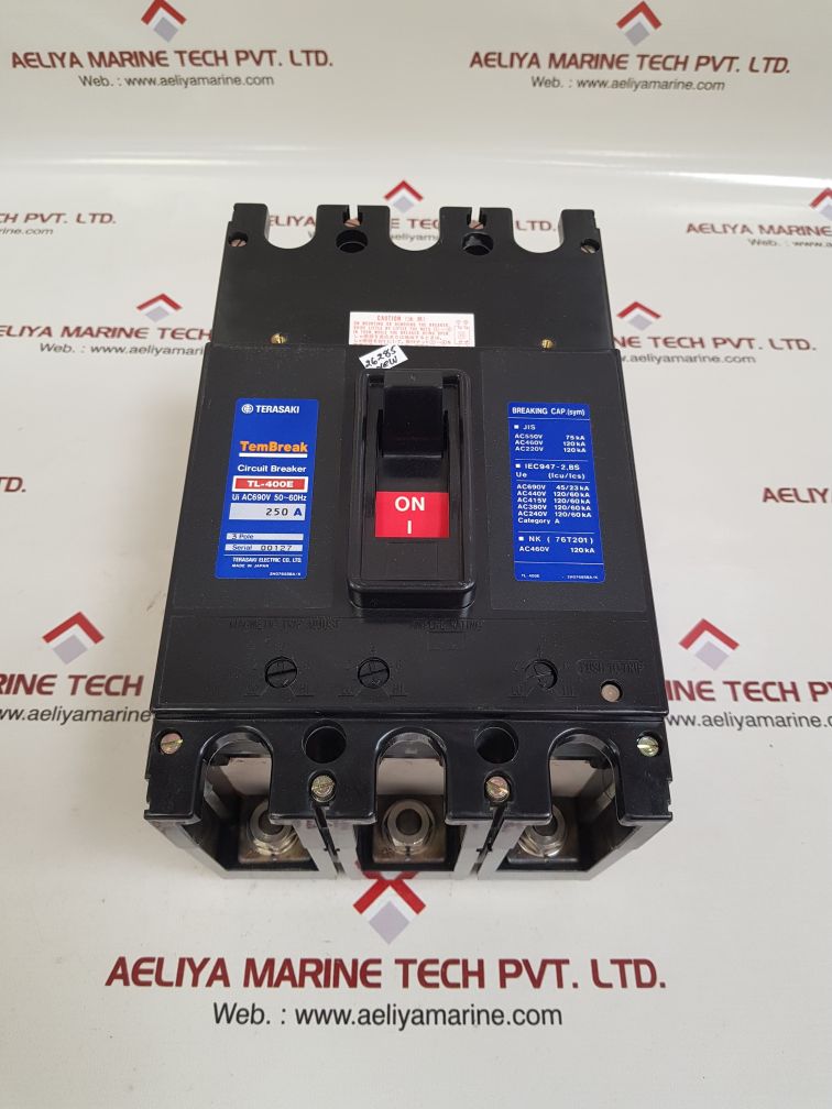 Terasaki Tl-400E 3-pole Circuit Breaker 250A Ac690V 50~60Hz - Image 2