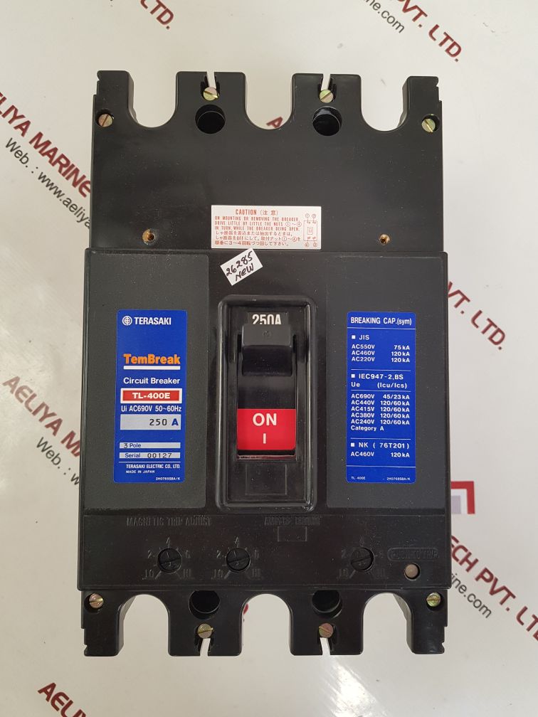 Terasaki Tl-400E 3-pole Circuit Breaker 250A Ac690V 50~60Hz - Image 4