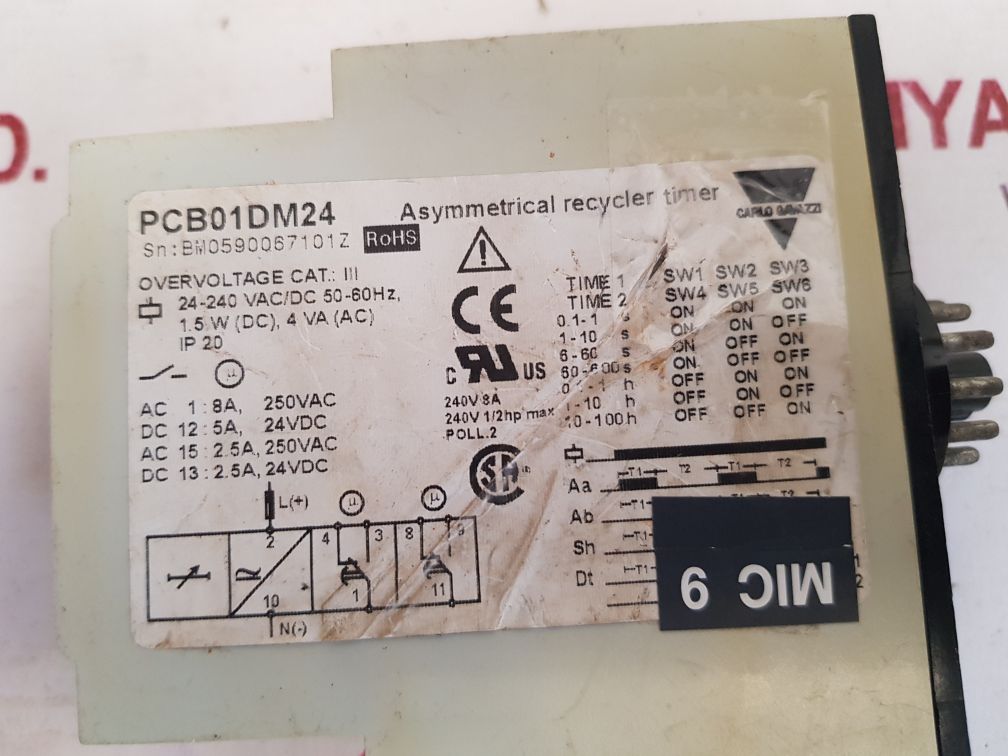 Carlo Gavazzi Pcb01Dm24 Asymmetrical Recycler Timer Ip20 - Image 7