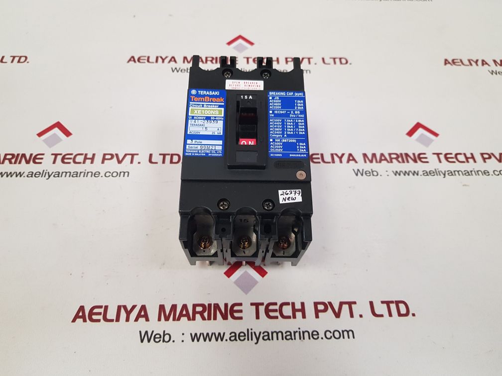 Terasaki Electric Xe100Ns Circuit Breaker 3-pole 15A Ac660V 50~60Hz - Image 3