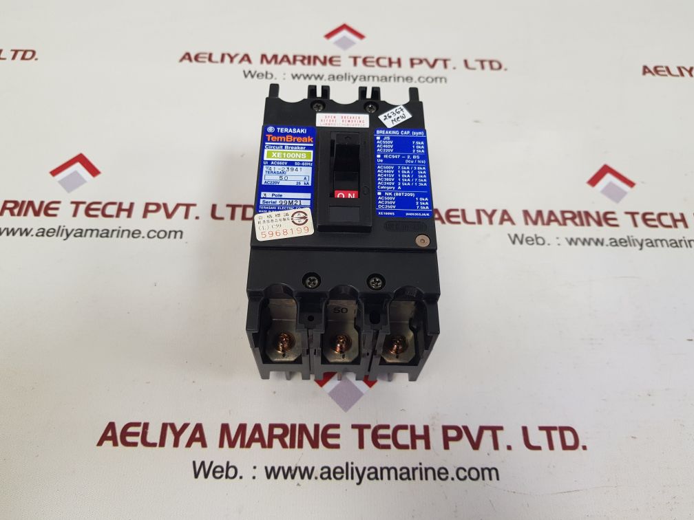Terasaki Electric Xe100Ns Circuit Breaker 3-pole 50A Ac660V 50~60Hz - Image 3