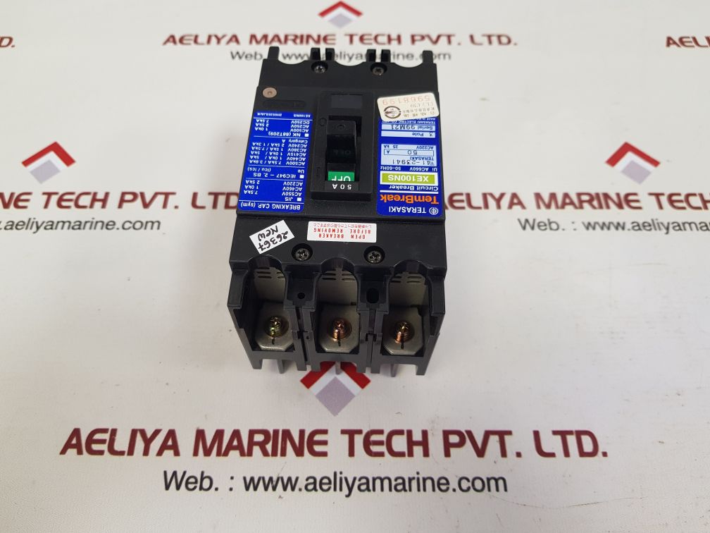 Terasaki Electric Xe100Ns Circuit Breaker 3-pole 50A Ac660V 50~60Hz - Image 4