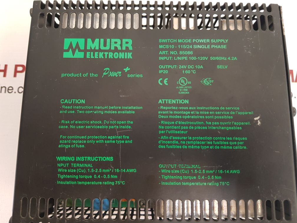 Murr Elektronik Mcs10-115/24 Single Phase 85086 Switch Mode Power Supply - Image 6