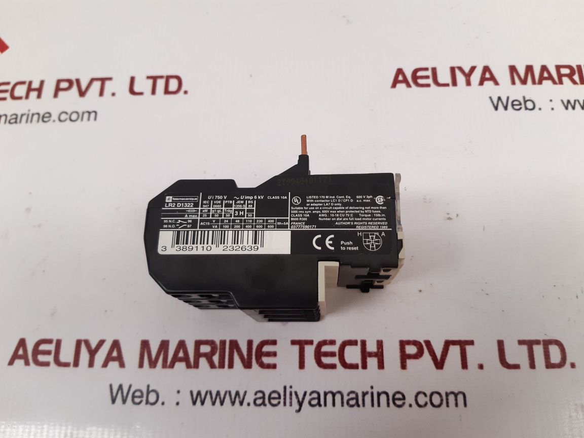 Telemecanique Lr2 D1322 Thermal Overload Relay Class 10A - Image 2