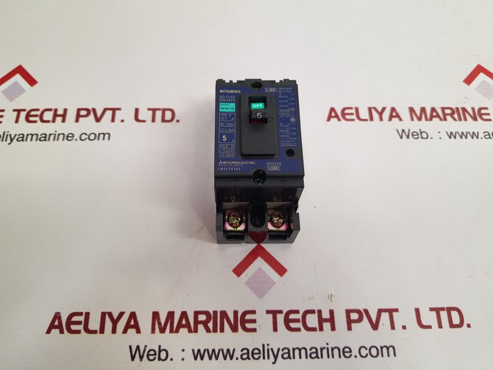 Mitsubishi Nf30-cs No-fuse Circuit Breaker 2 Pole 5A 500Vac 50/60Hz - Image 2