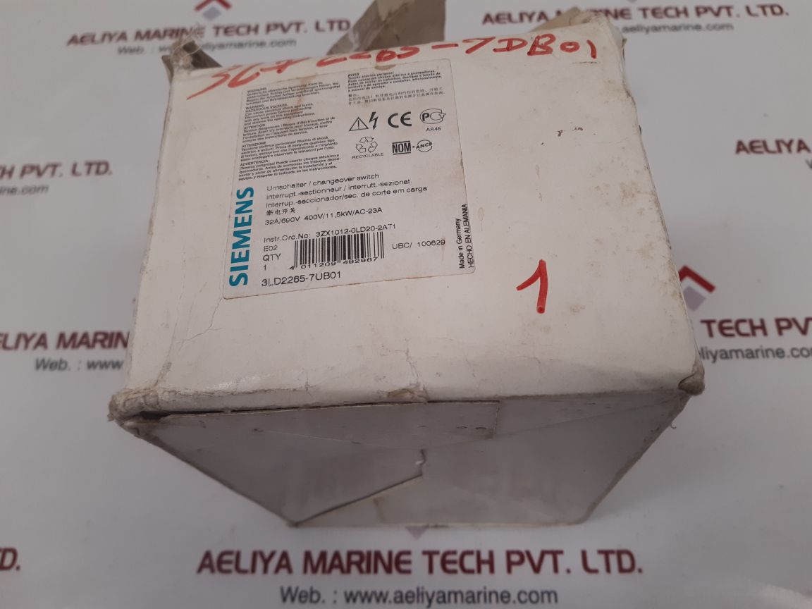 Siemens 3Ld2265-7Ub01 Changeover Switch 32A 690V - Image 6