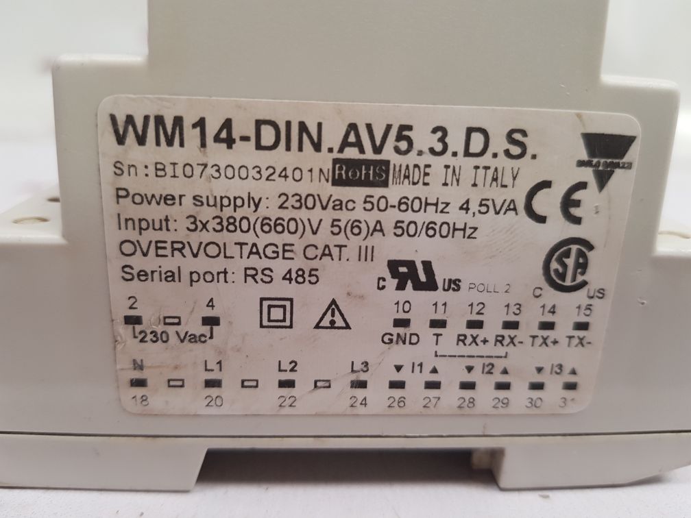 Carlo Gavazzi Wm14-din Power Analyzer Vm1 Wm14-din.Av5.3.D.S - Image 7
