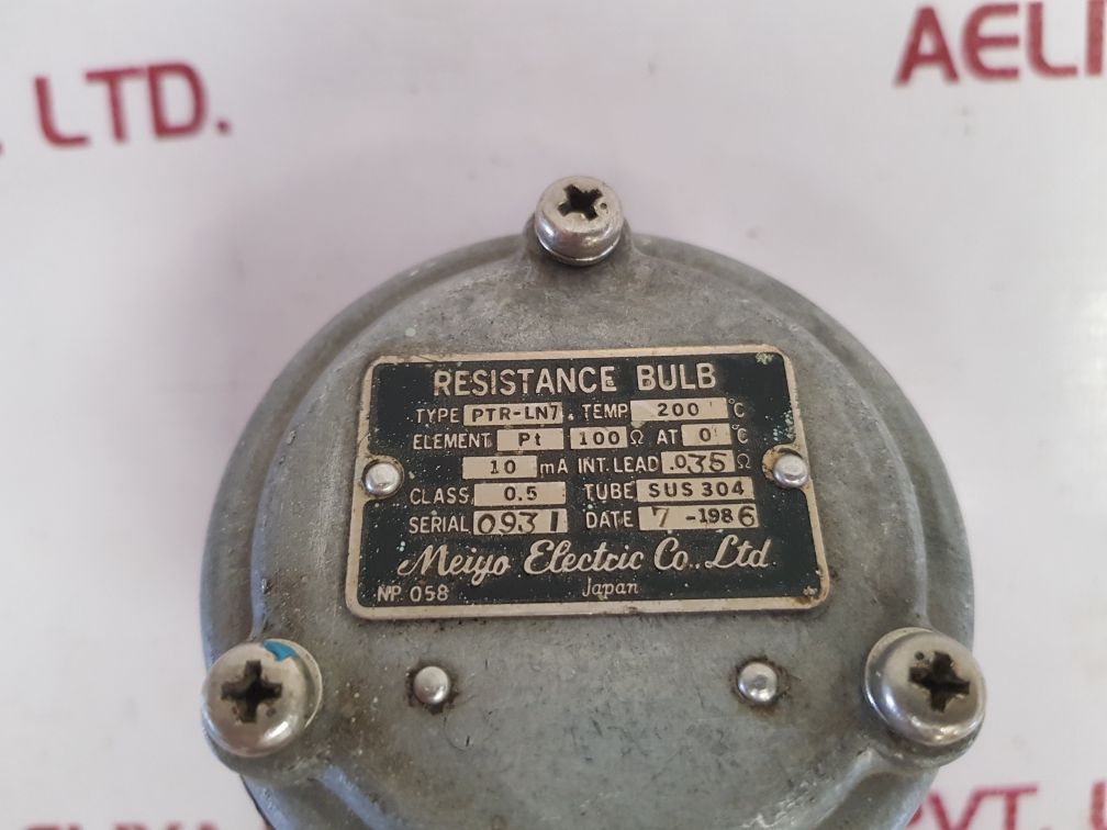 Meiyo Electric Ptr-ln7 Resistance Bulb Temp. 200'c - Image 5