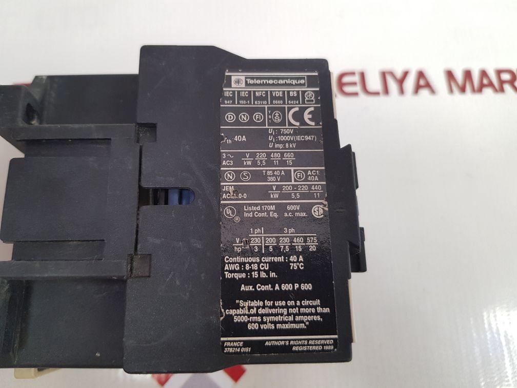 Telemecanique Lc1 D2510 Contactor - Image 6