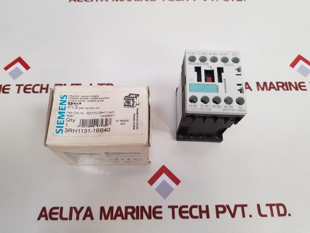 Siemens Sirius 3Rh1131-1Bb40 Auxiliary Contactor 10A 600V Ac