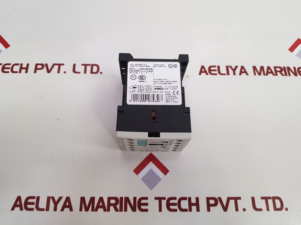 Siemens Sirius 3Rh1131-1Bb40 Auxiliary Contactor 10A 600V Ac - Image 3
