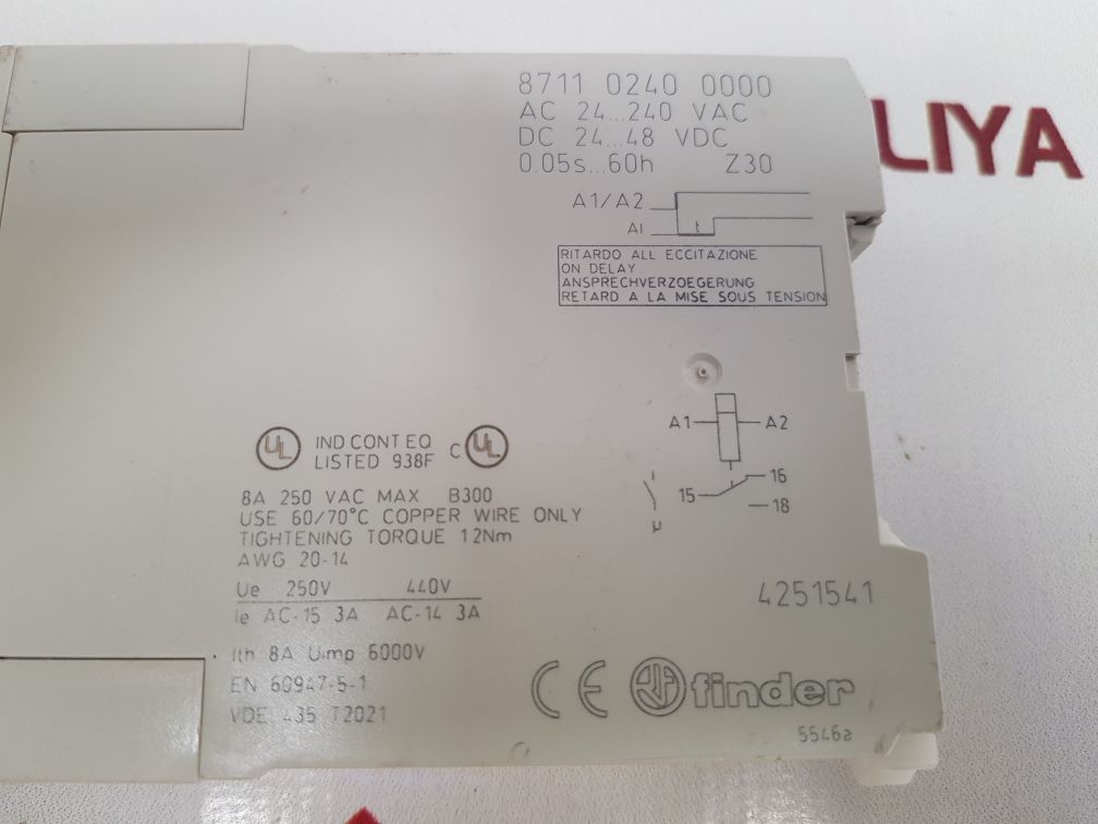 Finder 8711 0240 0000 Time Relay 87.11 - Image 6
