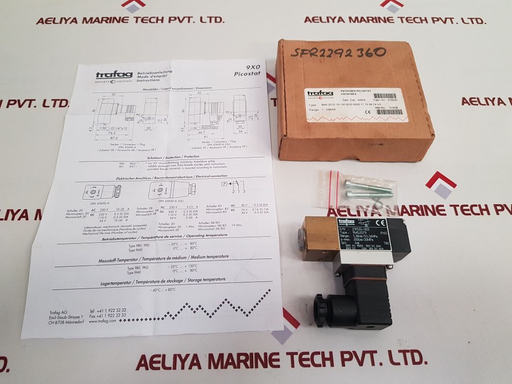 Trafag 9M0.2079 Pressure Switch 1...16Bar/0.1...1.6Mpa