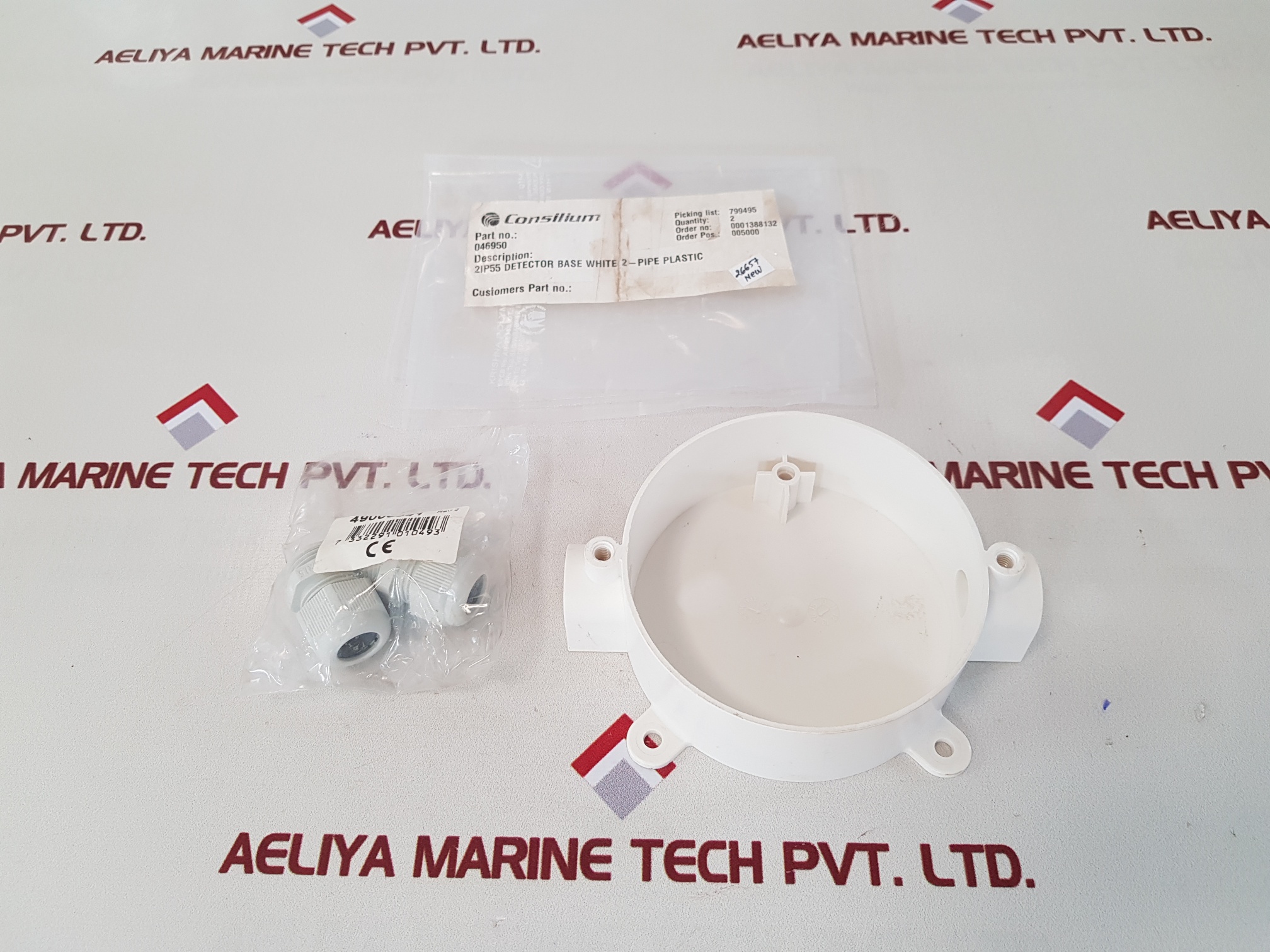 Consilium 46950 2Ip55 Detector Base White 2-pipe Plastic