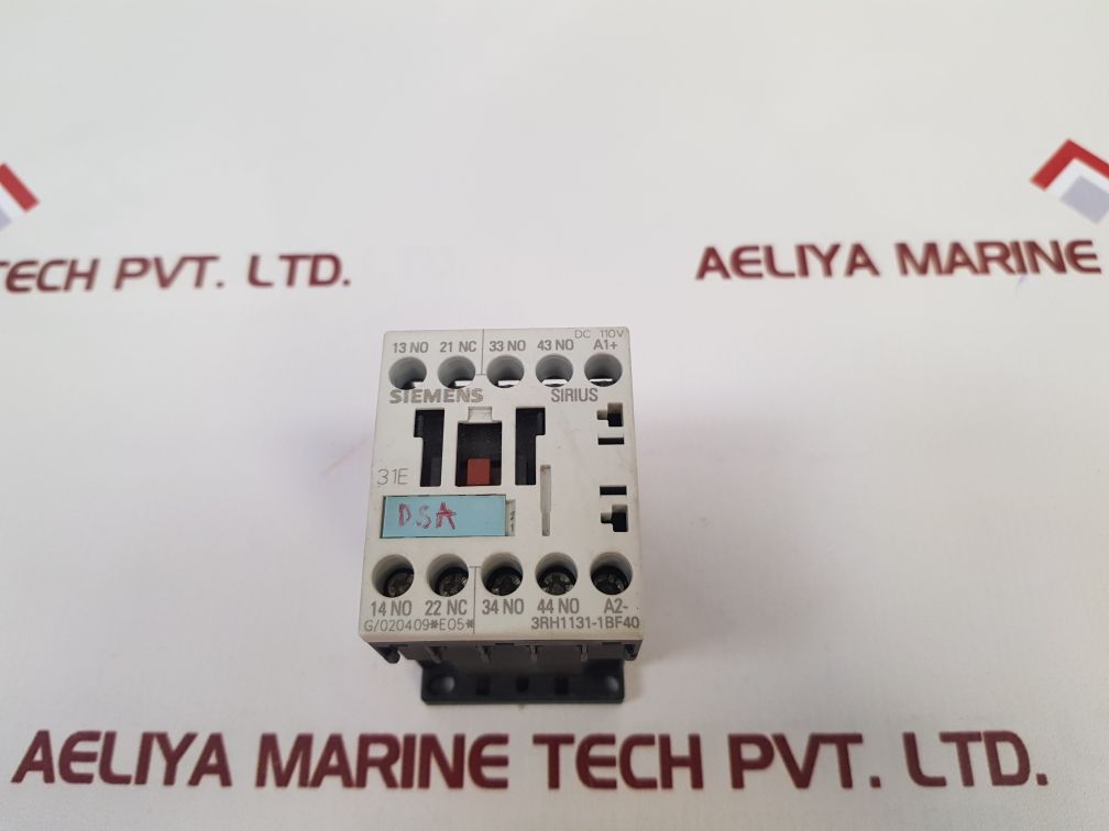 Siemens 3Rh1131-1Bf40 Contactor Relay 10A 600V Ac
