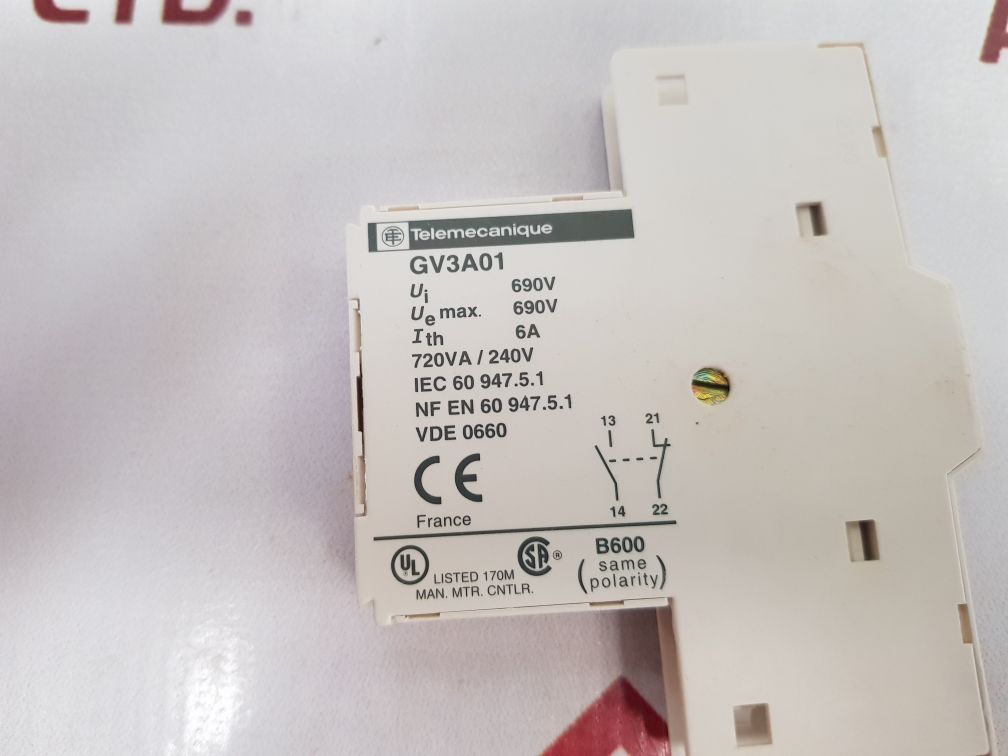 Telemecanique Tesys Gv3A01 Auxiliary Contact Block - Image 8