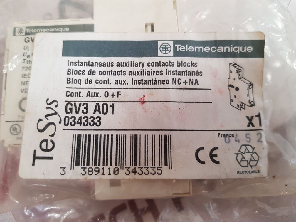 Telemecanique Tesys Gv3A01 Auxiliary Contact Block - Image 9