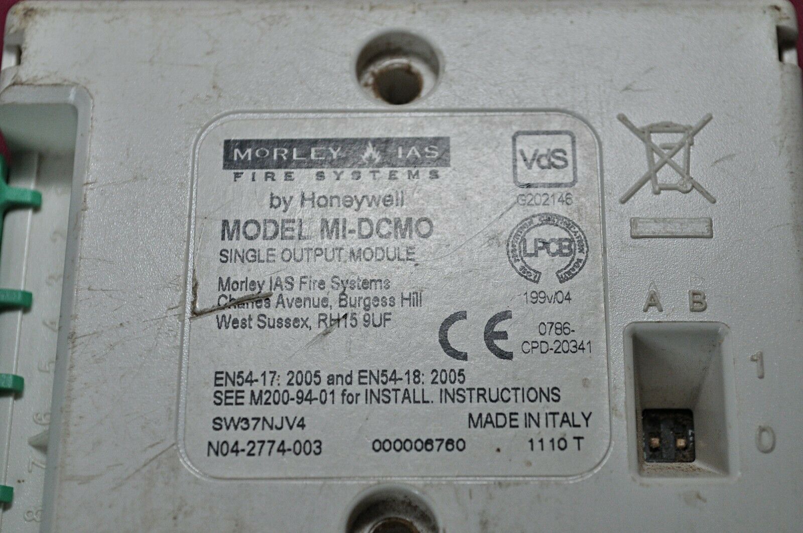 Morley Ias Mi-dcmo Interface - Single Output Control Module Fire Systems - Image 6
