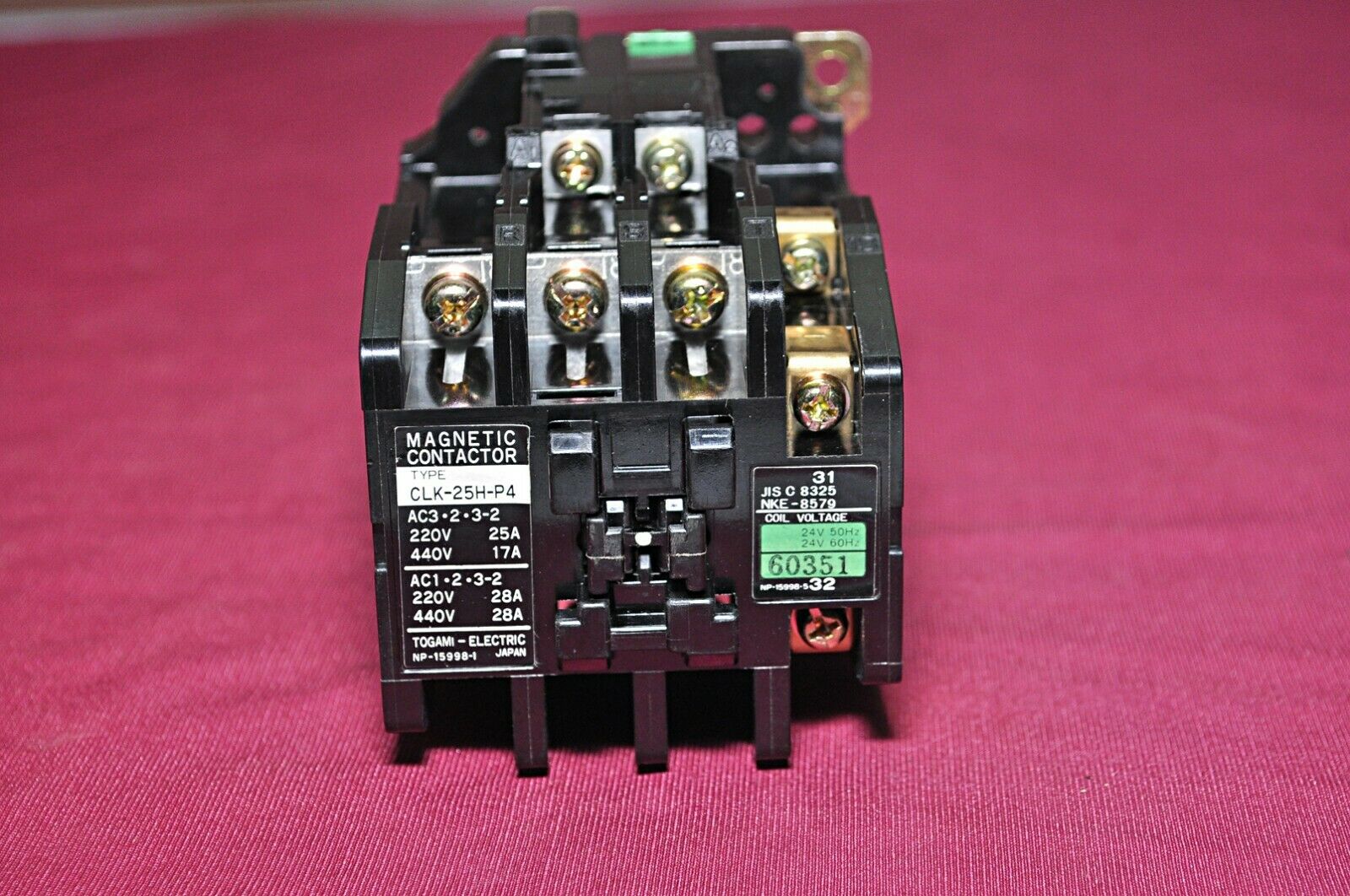 Togami clk-25hk20-p4 magnetic contactor