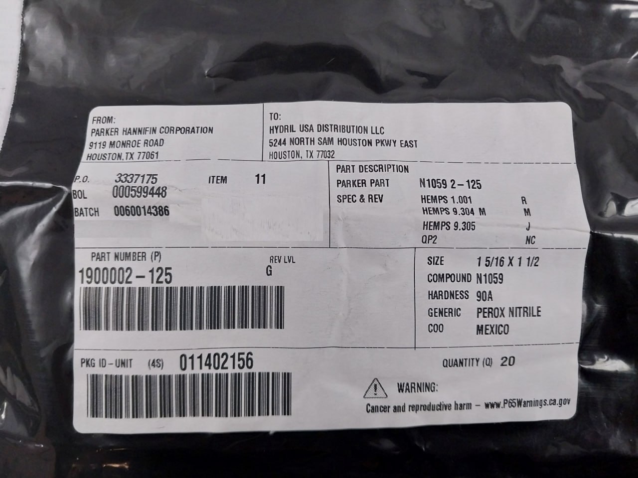 Hydril 1900002-125 O-Ring - Image 7