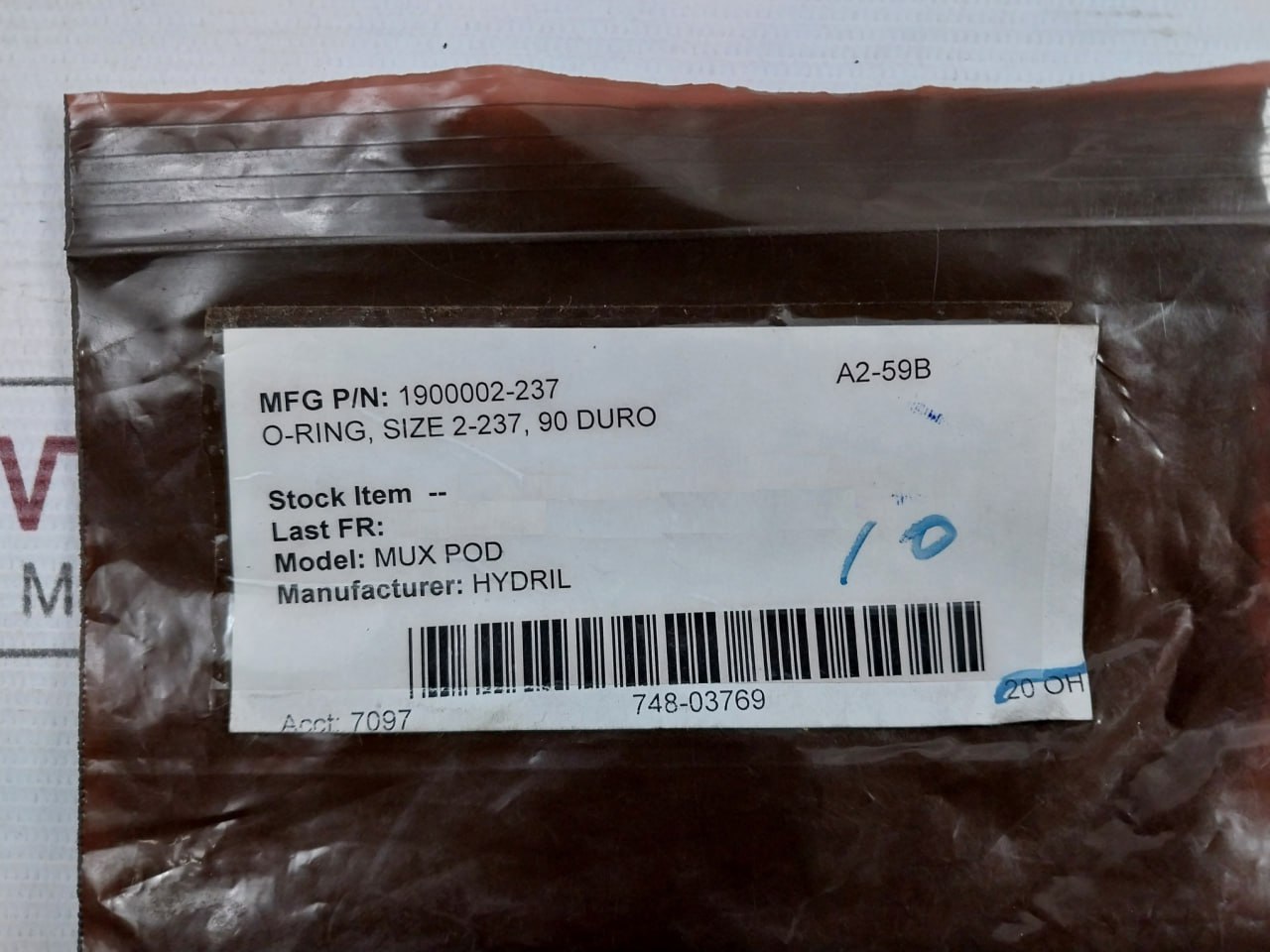 Hydril 1900002-237 O-Ring 2-237 90 Duro - Image 6