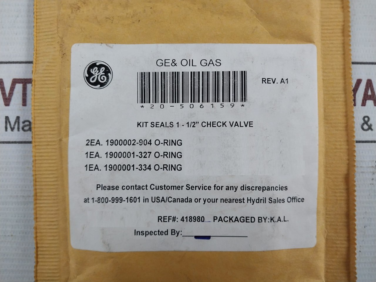 Hydril 20-506159 Seal Kit For 1-1/2" Check Valve - Image 6