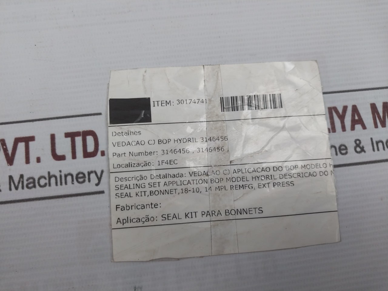 Hydril 3146456 Seal Kit Bonnet 18-10, 14 Mpl O-Ring - Image 8