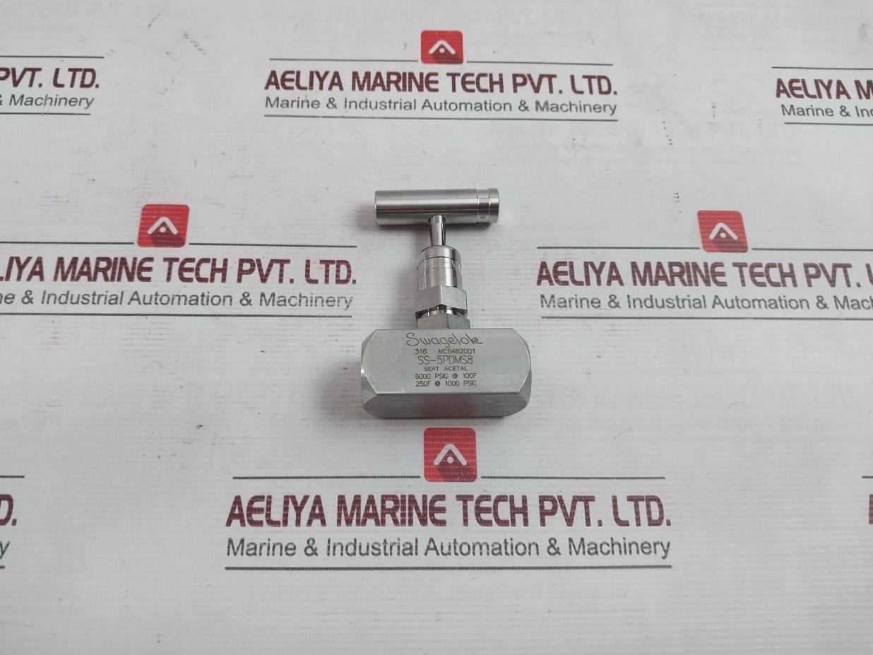 Swagelok Ss-5pdms8 Stainless Steel Rising Plug Screwed-Bonnet Needle Valve