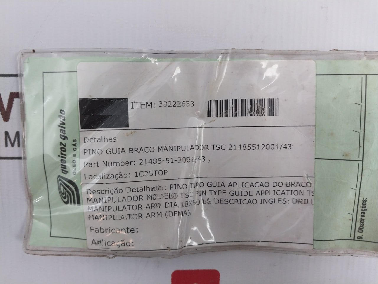 Tsc 21485-51-2001/43 Pin Type Guide Application Manipulator - Image 6