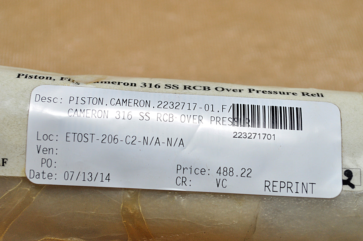 Cameron 2232717-01 316 Ss Rcb Over Pressure Piston Rev 01 - Image 5