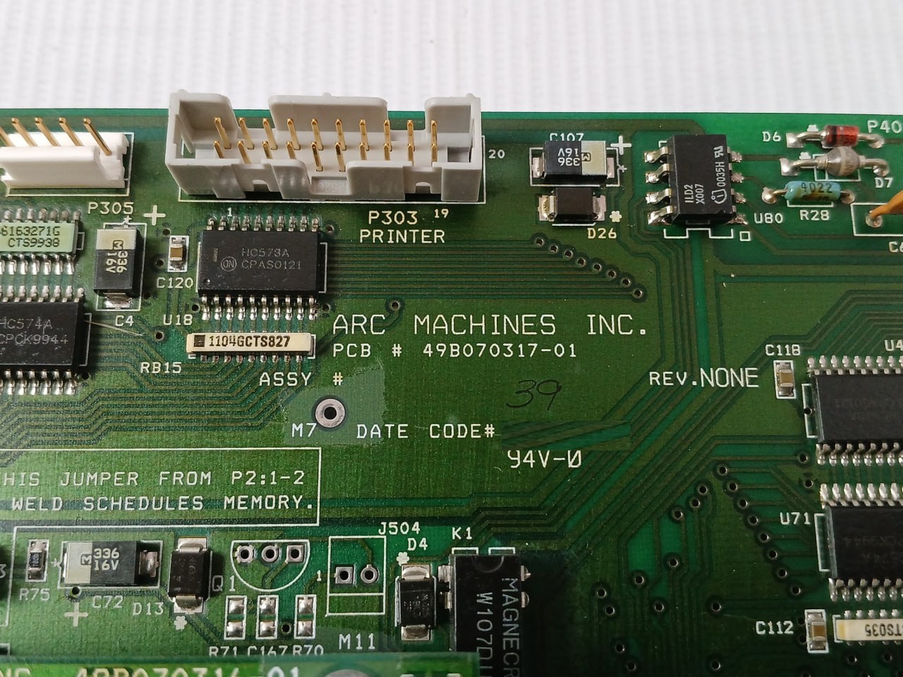 Arc Machines 49b070317-01 Cpu Control Board 94v - Image 6