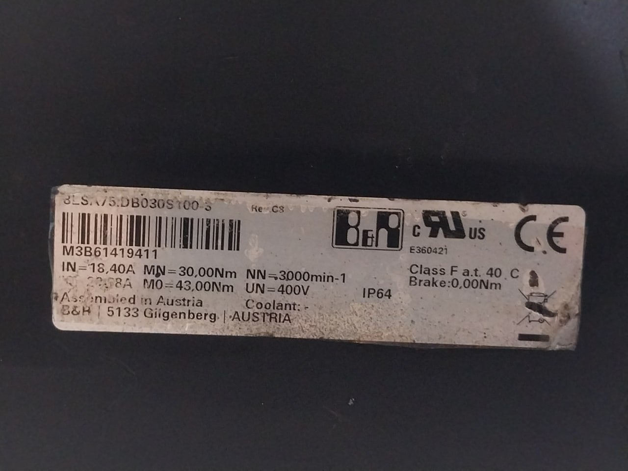B&R 8lsa75.Db030s100-3 Synchronous Servo Motor 400v - Image 6