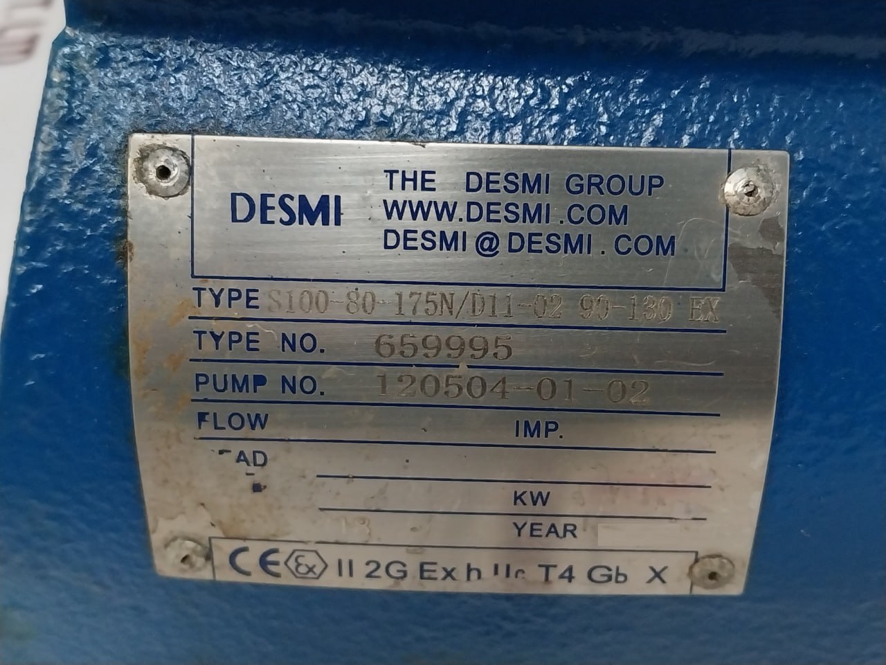 Desmi S100-80-175n/D11-02-90-130 Ex Motor Pump Assembly 690v - Image 11