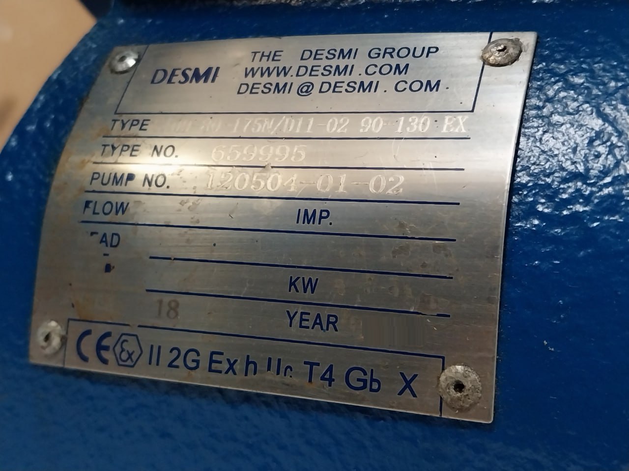 Desmi S100-80-175n/D11-02-90-130 Ex Motor Pump Assembly 690v - Image 12