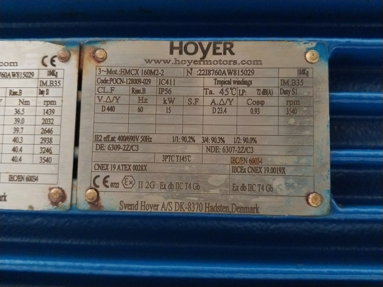 Desmi S100-80-175n/D11-02-90-130 Ex Motor Pump Assembly 690v - Image 14