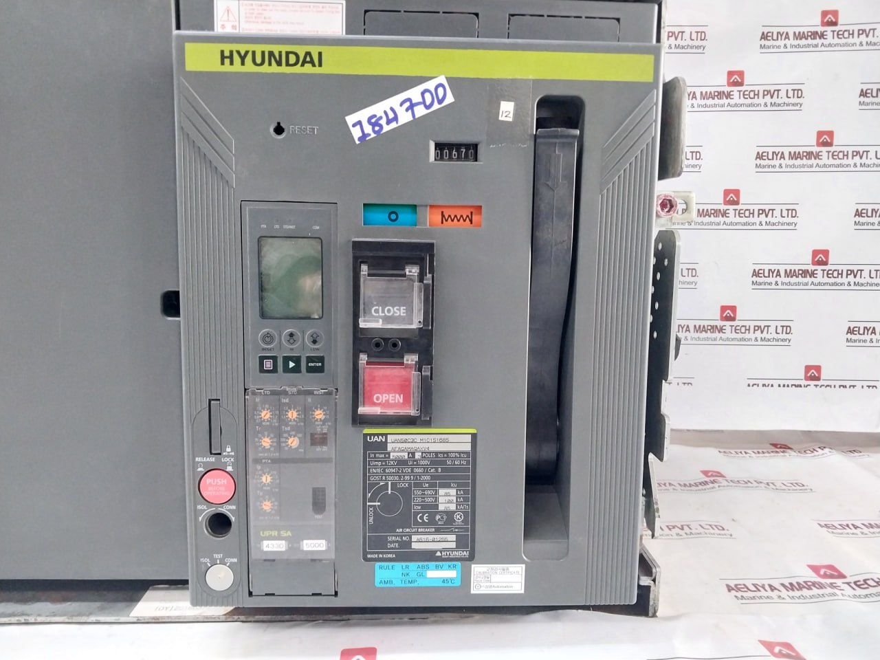 Hyundai Uan50c3c M1c1s168s Air Circuit Breaker 1000v - Image 6