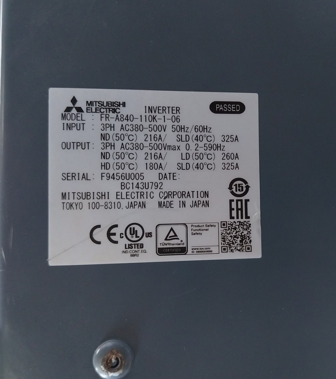 Mitsubishi Electric Fr-A840-110k-1-06 Frequency Inverter Drive 707v - Image 6