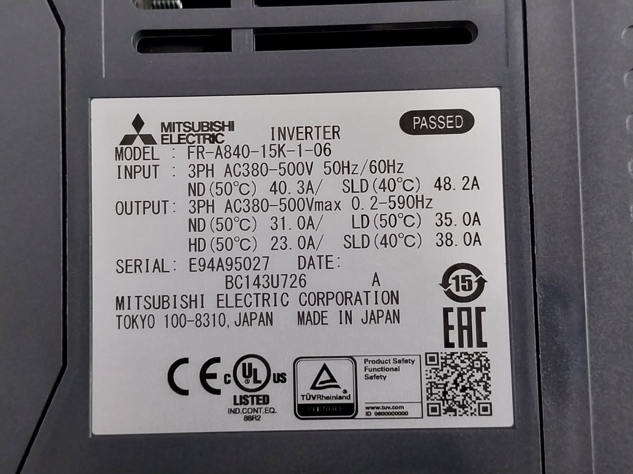 Mitsubishi Electric Fr-A840-15k-1-06 Inverter 500v - Image 5