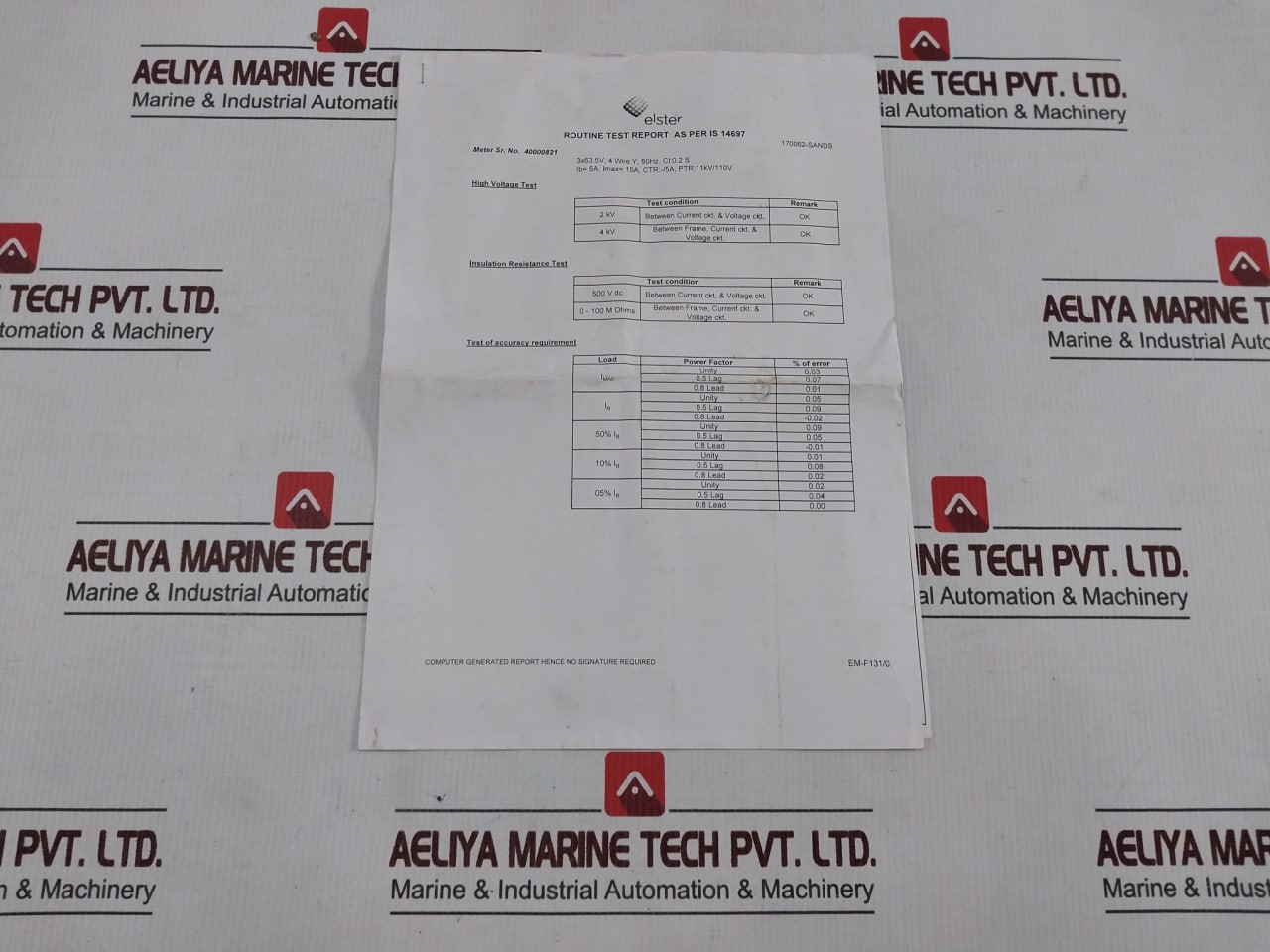 Elster A1621 Kvah Meter 110v - Image 8