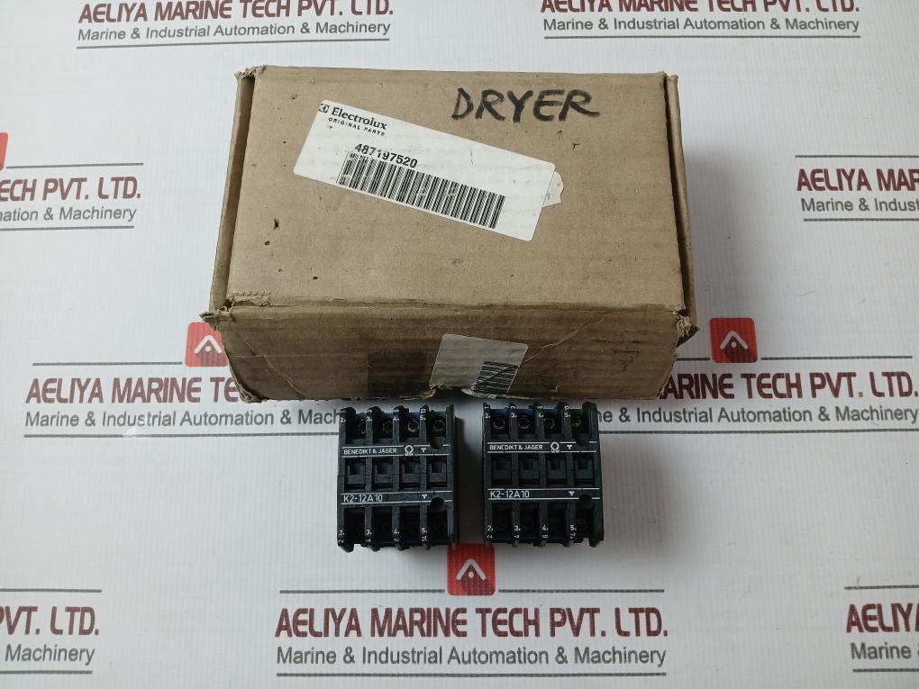 Benedikt & Jager K2-12A10 2 Pole Contactor Relay 14 Awg –10 Awg 690V~25A